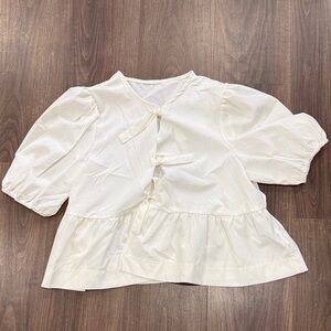 SHEIN White Puff Sleeve Blouse
